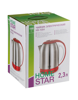 Чайник Homestar HS-1054 (2,3 л) стальной, красный. 106466-SK