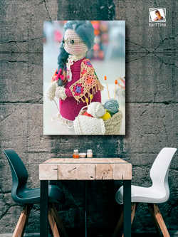 Картина "Кукла амигуруми", на стену 50х70см 1шт.