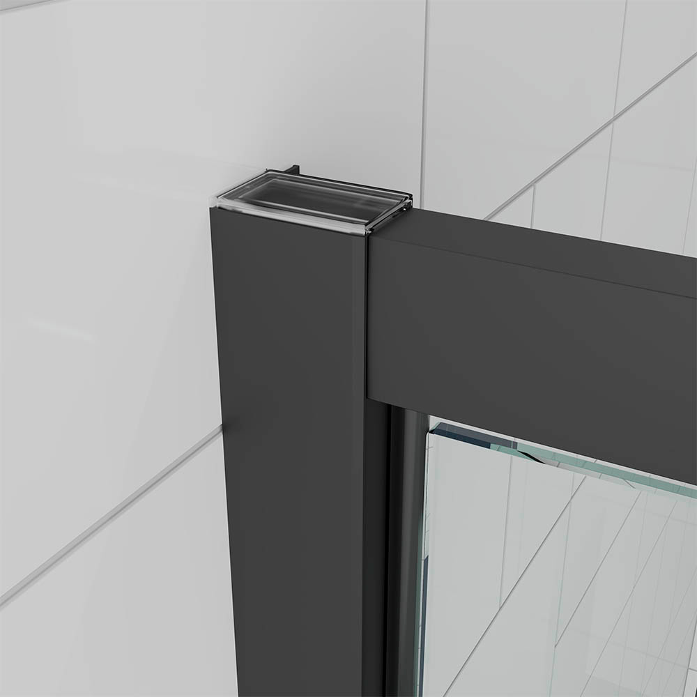 Душевая дверь Veconi Ottimo P30 B, 900x1900, черный матовый, стекло тонированное матовое