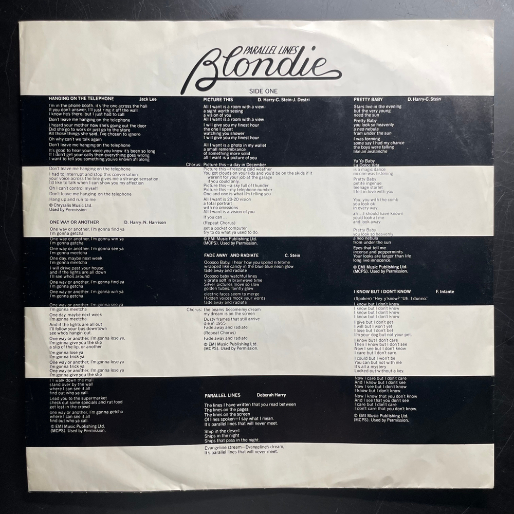Blondie ‎– Parallel Lines (Англия 1978г.)