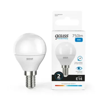 Лампа Elementary LED Шар 10W E14 6500K 53130 Gauss
