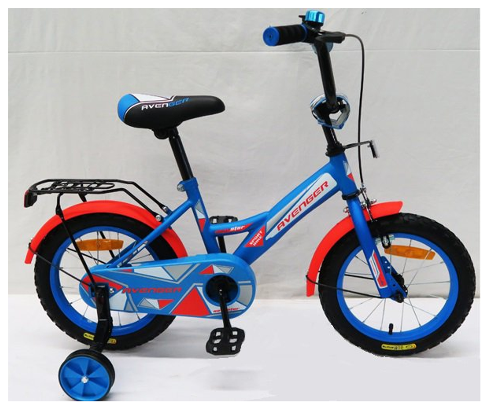 Велосипед 16" AVENGER NEW STAR голубой/красный/неоновый