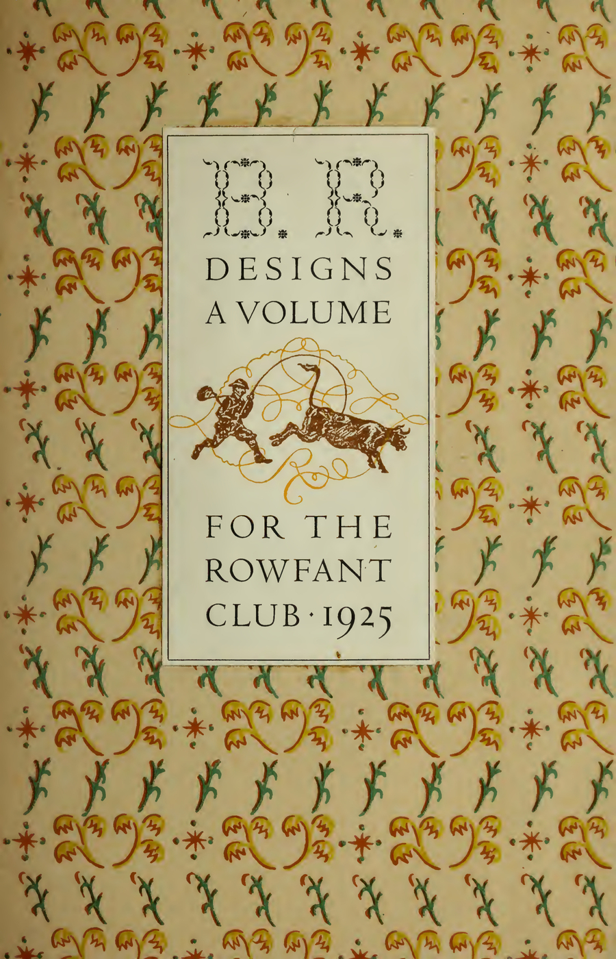 Брюс Роджерс, оформление книги для клуба библиофилов Rowfant Club