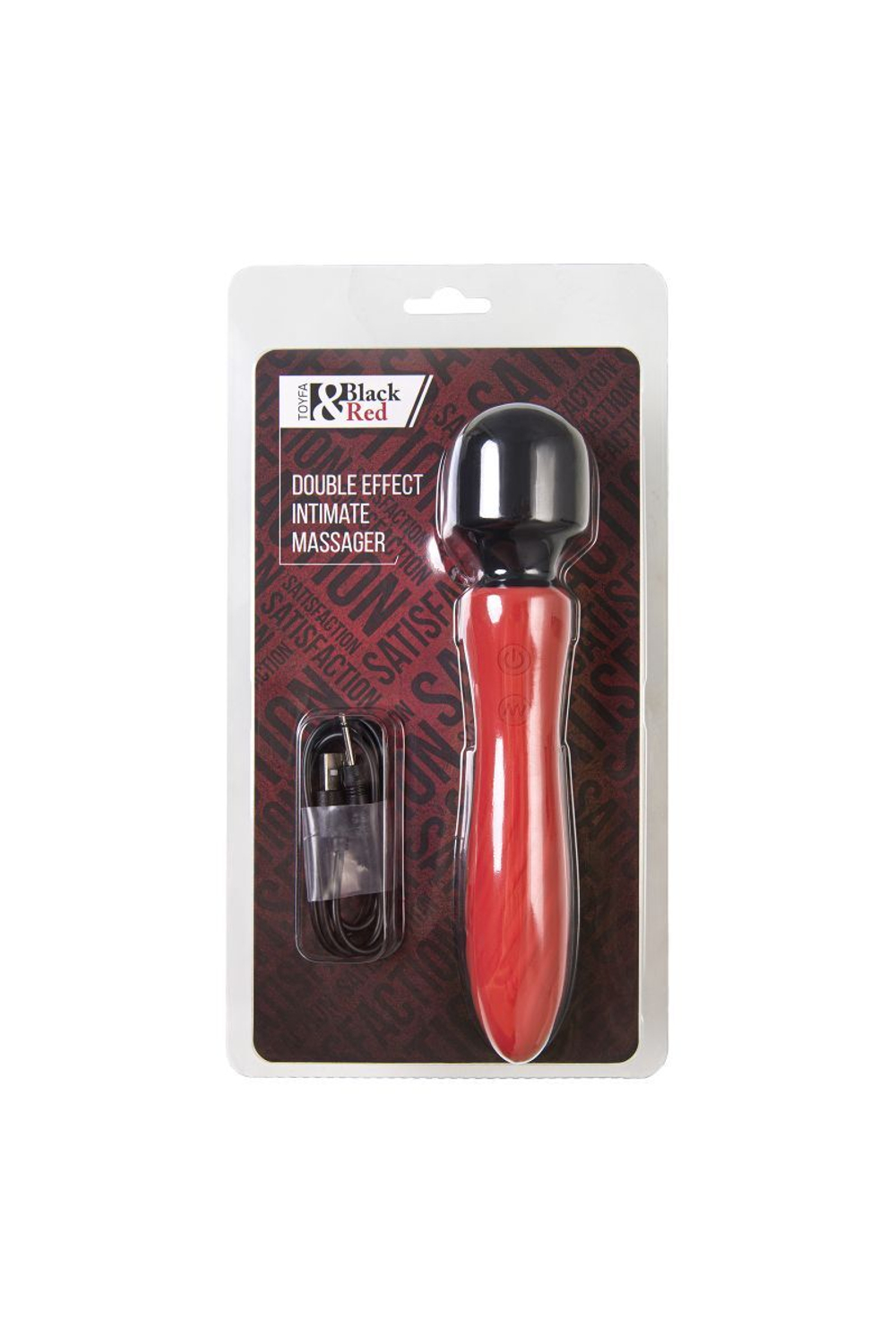 Красно-черный двусторонний вибромассажер Black&Red - 21 см. (Цвет: красный с черным)