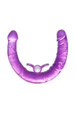 Фаллоимитатор двусторонний с вибропулей TOYFA Double Dildo with Vibro Bullet, TPR, фиолетовый, 35 см