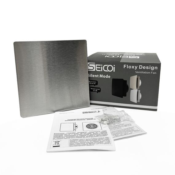 Вентилятор накладной Seicoi Floxy Design 100 Steel (SMAD04-01S) с укороченной панелью