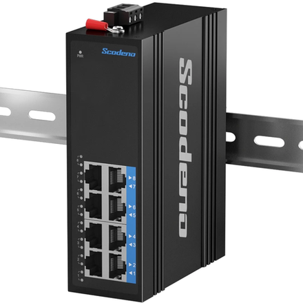 Сетевой коммутатор на DIN-рейку / Switch (свич) 8 портов 10/100 Мбит/с Ethernet