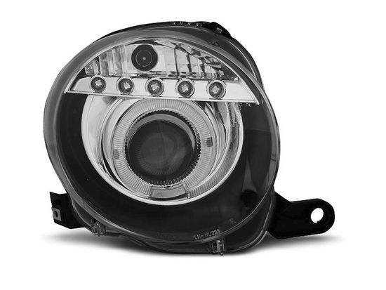 Передние фары Fiat 500 projektor black led