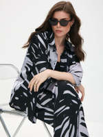 Костюм летний шелковый "ART SILK", 713.9054.09.09, цвет монстера черный
