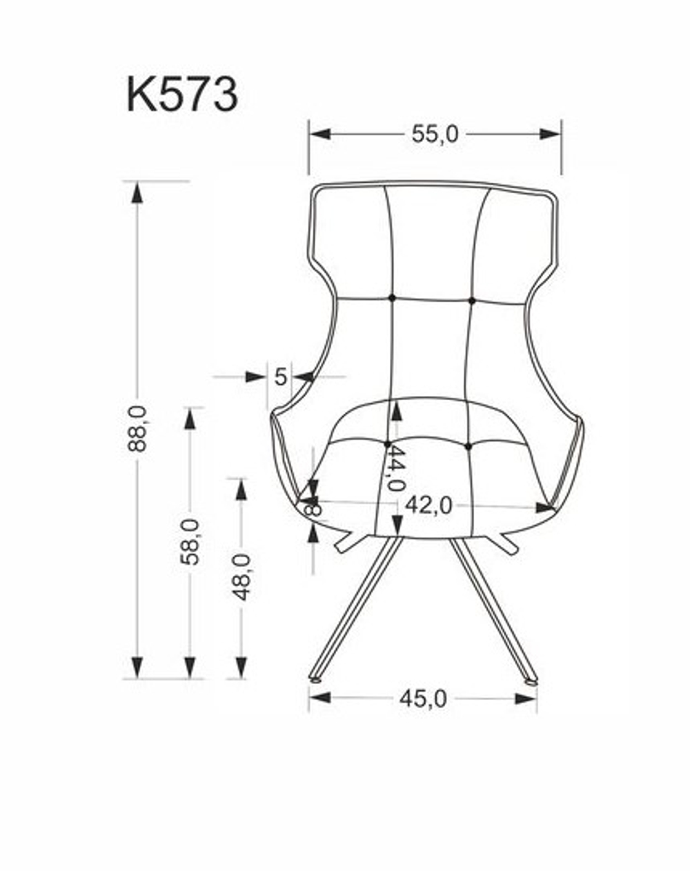 Стул HALMAR K573 бежевый/черный, поворотный