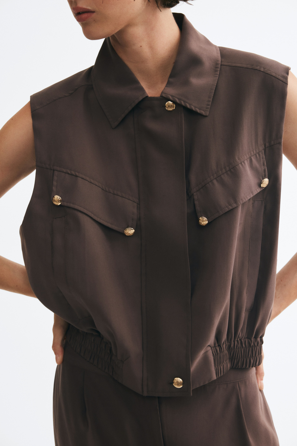 Короткий жилет из смеси с модалом - H&M