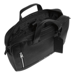 ARMANI EXCHANGEAE Cracked Leather Portable One Shoulder Crossbody Briefcase Men"s Black