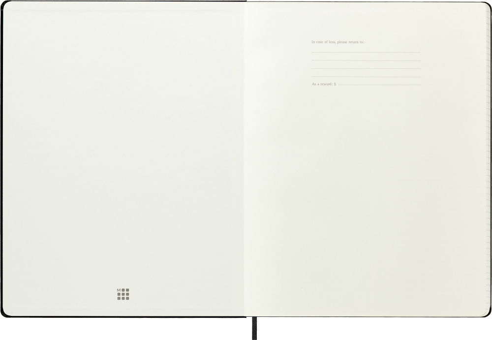 Блокнот Moleskine Classic XXLarge 216x279мм 192стр клетка твердая обложка черный (QP101)