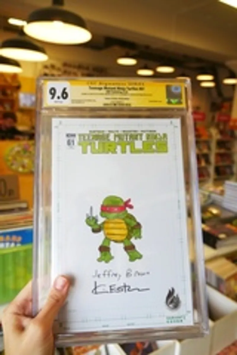 Teenage Mutant Ninja Turtles #61 CGC 9.6 со скетчем Джеффри Брауна и автографом Кевина Истмена