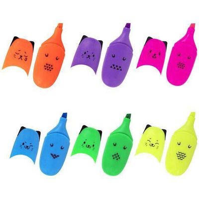 Текстовыделитель 1-5мм. "Cute cats neon" мини, в ассорт. (BRAUBERG)