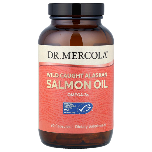 Dr. Mercola, жир аляскинского лосося дикого улова, 90 капсул