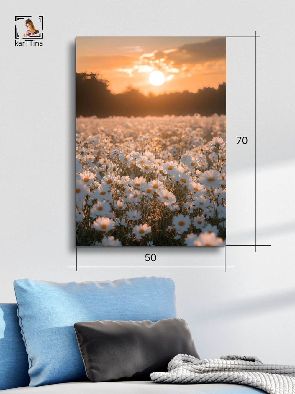 Картина Шепот белых лучей на стену 50x70см 1шт.