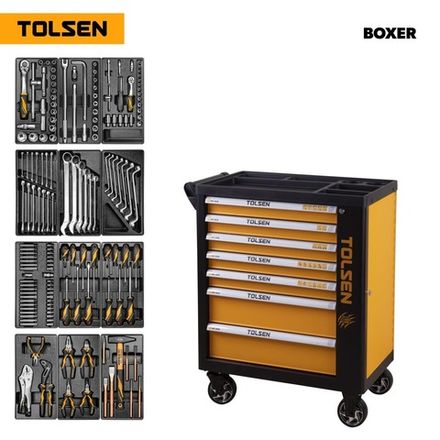 Цена на TOLSEN (TT85415) Набор инструментов "BOXER" в черной тележке, 157 предметов