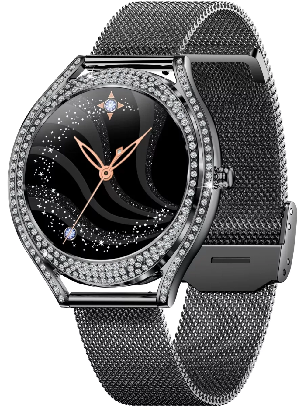 Смарт часы PARASMART Shine V66 (миланский браслет, черный)