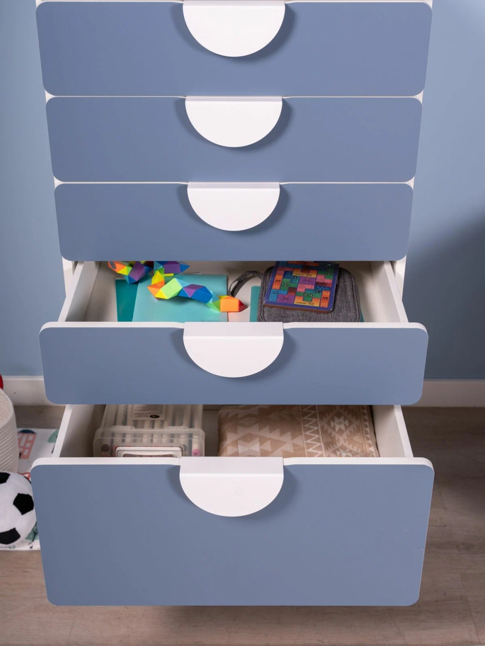 Комод с 6 выдвижными ящиками ПИКСИ, 60х57х120, озорной василек