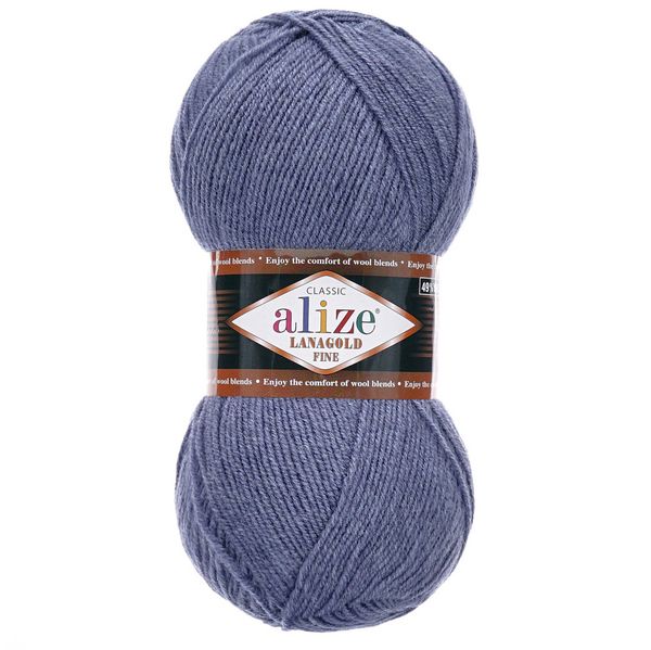 Пряжа Alize (Ализе) Lana Gold Fine / уп.5 мот. по 100 г, 390м, 203 джинс меланж A