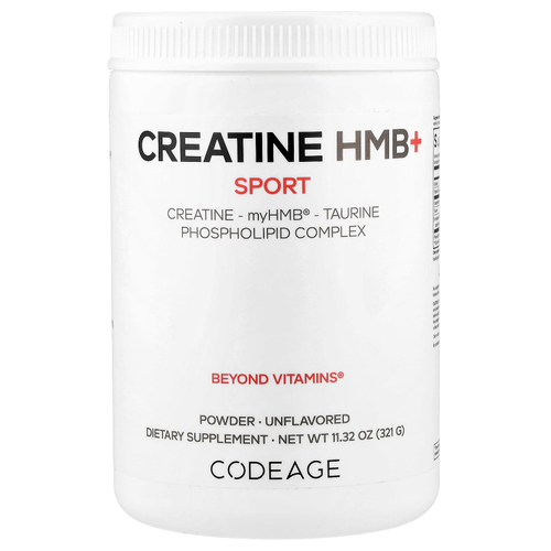 Codeage, Sport, креатин HMB+, без добавок, 321 г (11,32 унции)