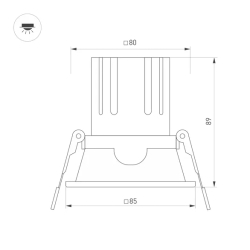 Светильник MS-FLOW-BUILT-S85x85-6W Warm3000 (WH, 38 deg, 230V) (Arlight, IP20 Металл, 5 лет) 060942