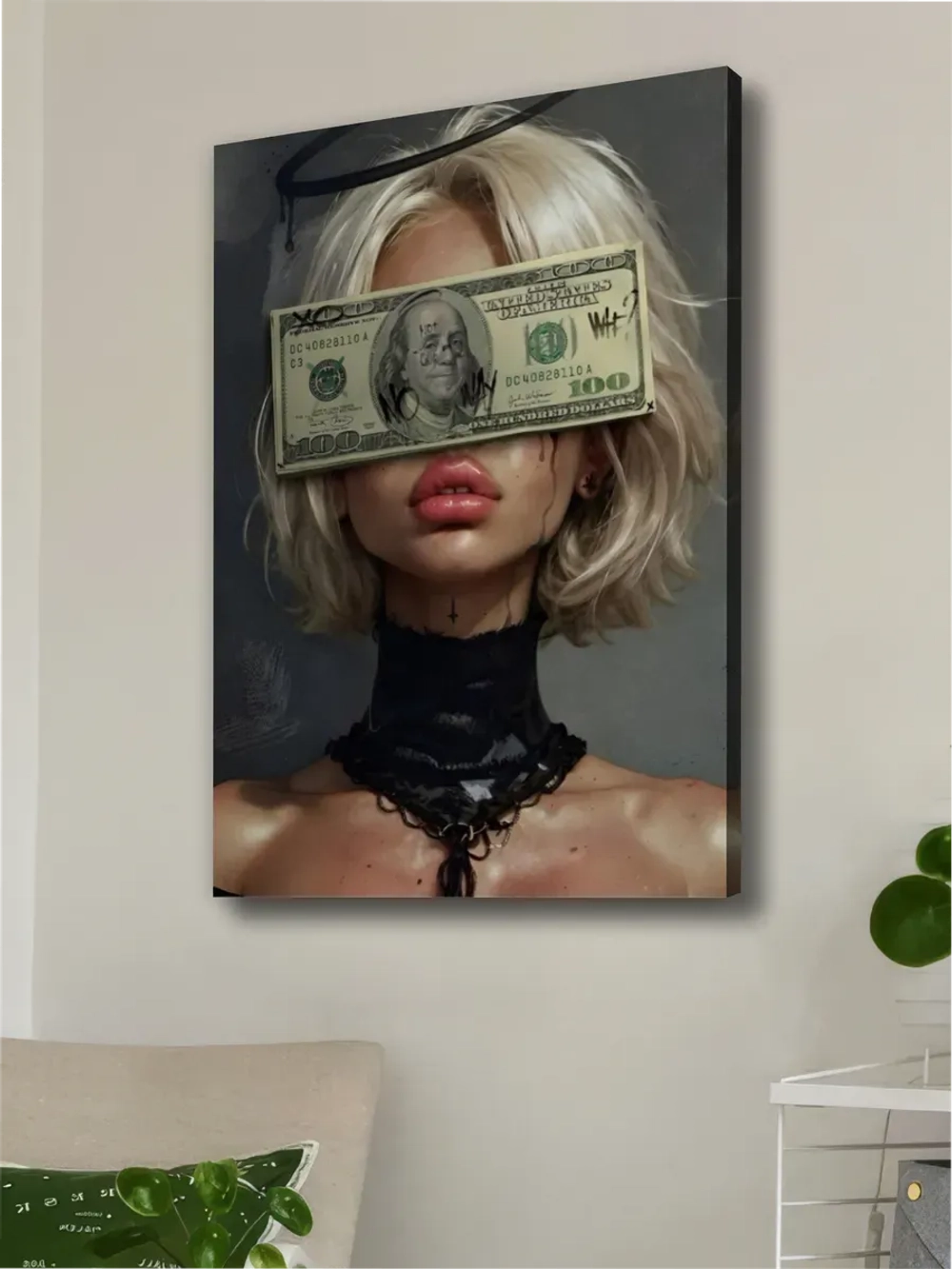 Картина Розовые губы и зелёные тайны модульная 30х40см 1шт.