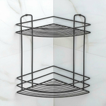 Полка угловая 2-х ярусная 21*21*30,5см "Black", черный
