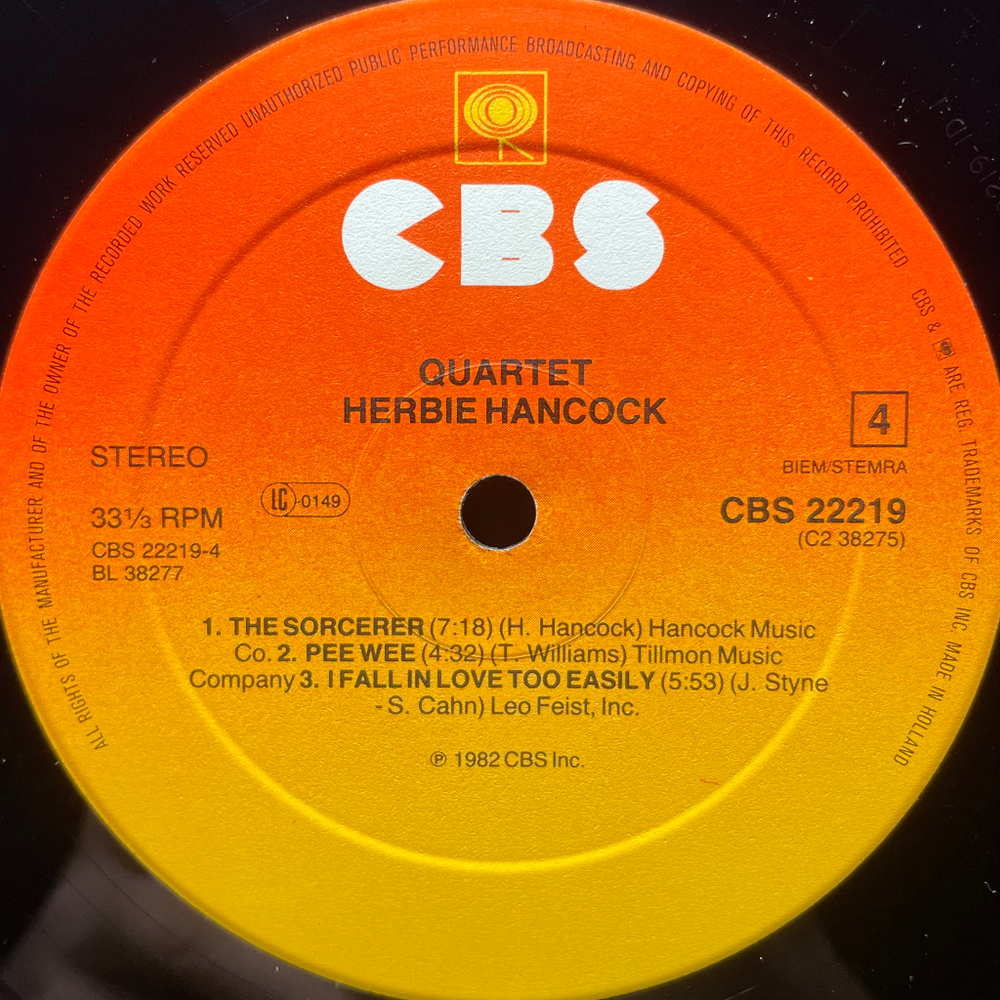 Herbie Hancock ‎– Quartet 2LP (Голландия 1982г.)