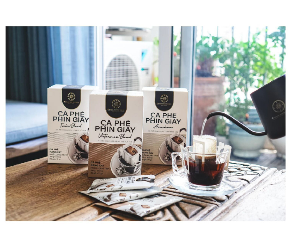 Вьетнамский кофе молотый Вьетнамский Бленд Trung Nguyen Legend в дрип-пакетах Vietnamise Blend Drip coffee, 10 пак*10г