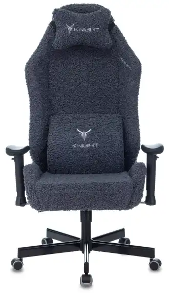 Кресло игровое Knight T1 синий экомех с подголов. крестов. металл