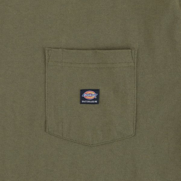 Футболка Dickies Skateboarding Heavyweight Pocket T-Shirt (dark olive) артикул: - купить в магазине Дайс