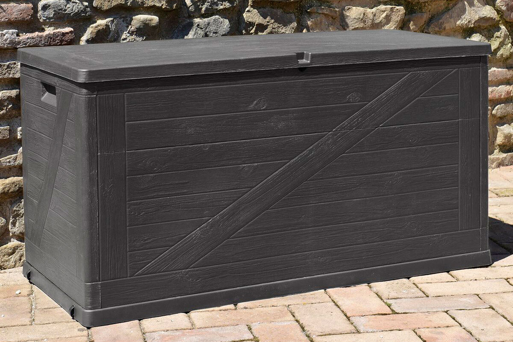 Пластиковый сундук Toomax Multibox Wood 420 л anthracite