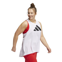 Женская теннисная майка adidas 3BAR Logo Plus Size Tank Top Women - White