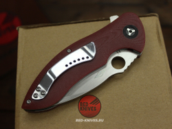 Нож Spyderco Rubicon -рук. бургунди G10, клинок сатин RK-503