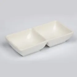 Соусник 70*70 мл двойной 14*7 см h3 см прямоуг. белый фарфор P.L. Proff Cuisine [6]