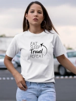 Футболка с надписью eat sleep travel repeat