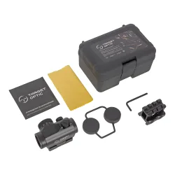 Коллиматор Target Optic 1x22, Weaver, красная марка, точка 2 MOA, проставка - комплект поставки и кейс