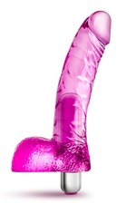 Розовый вибратор-реалистик Vibrating Ding Dong - 16,5 см. (Цвет: розовый)