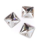Стразы стекло 14х14 мм, 15 шт (5х3 шт), №01 белый (Crystal), Zlatka ZRSE-0214