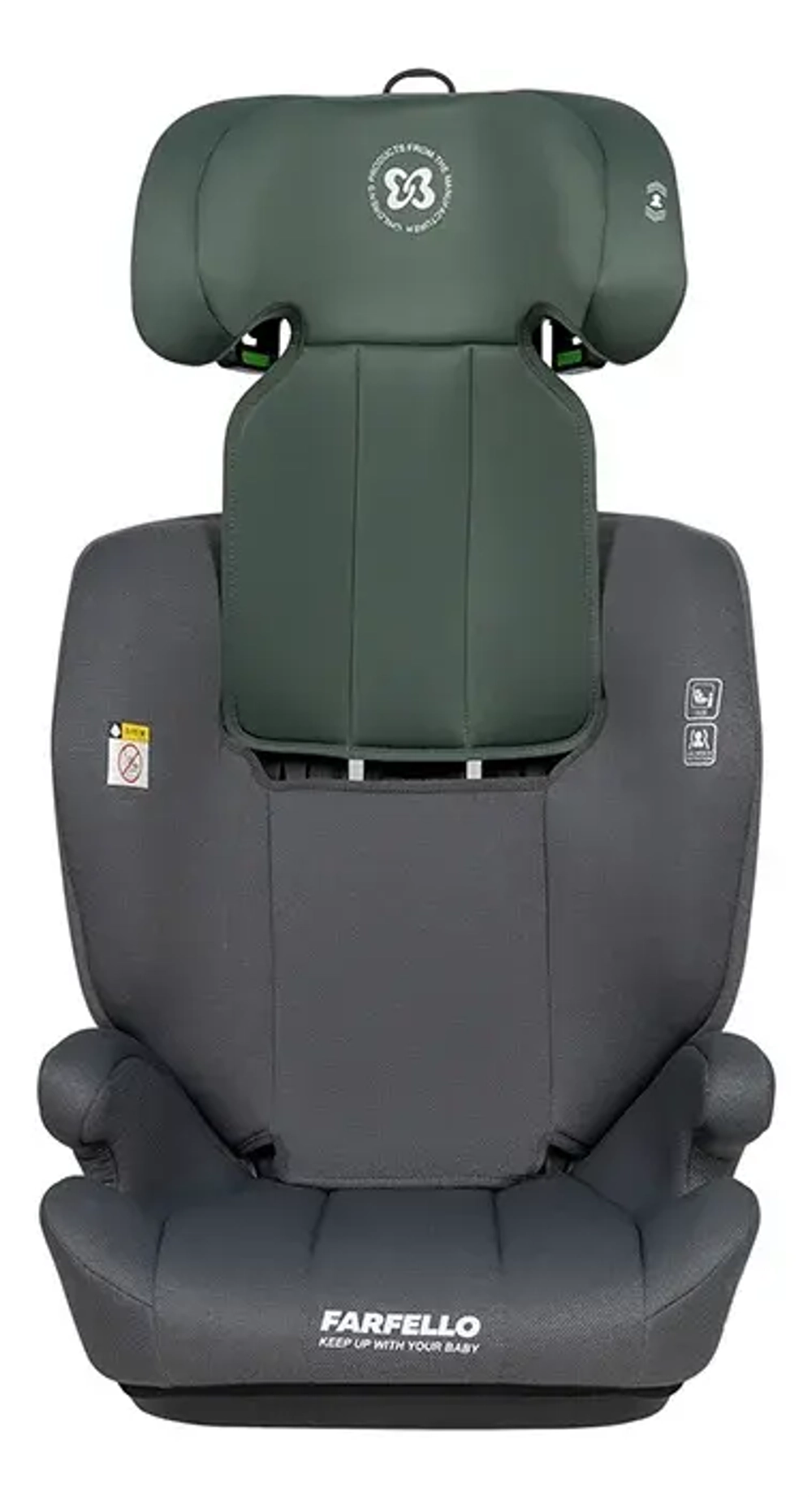 Автокресло детское Farfello Le9 100-150cm (Dark Grey/Green Серо-зеленое Le9)