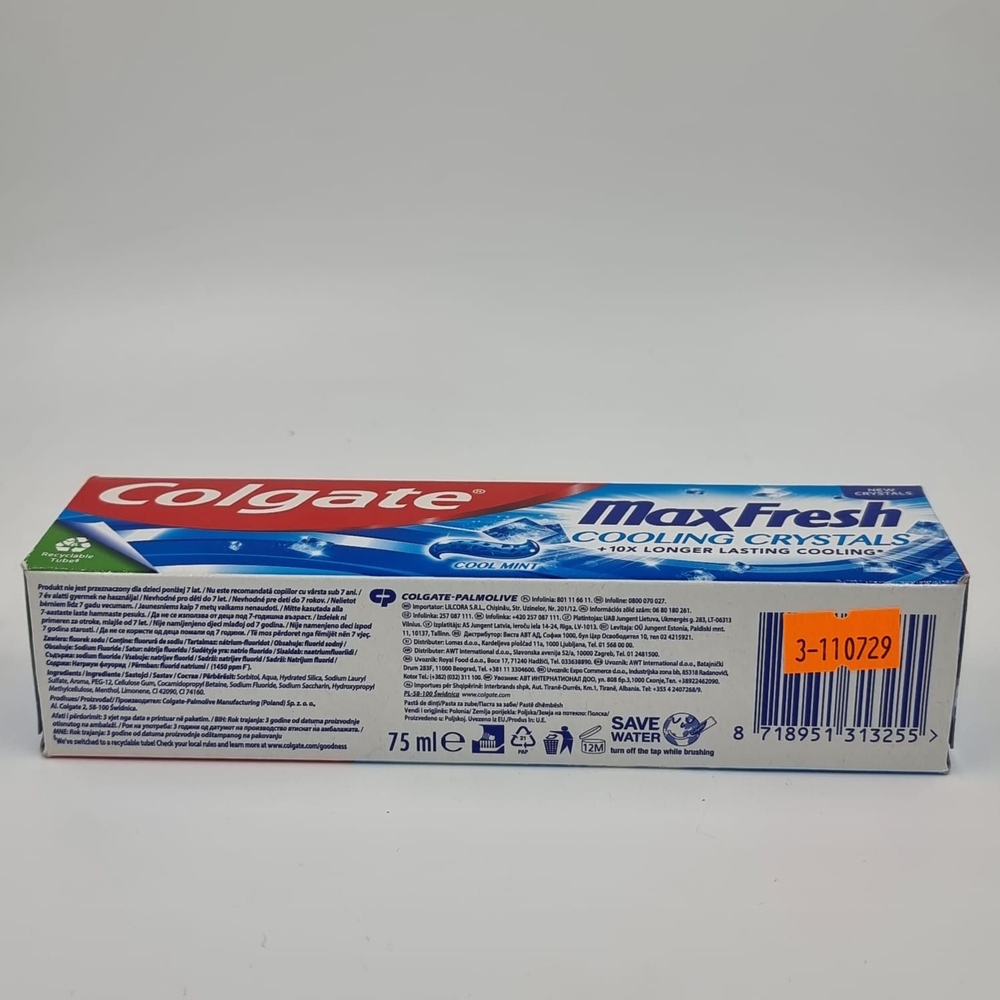Зубная паста Max Fresh Cooling Crystals Cool mint 75 мл (Из Финляндии)