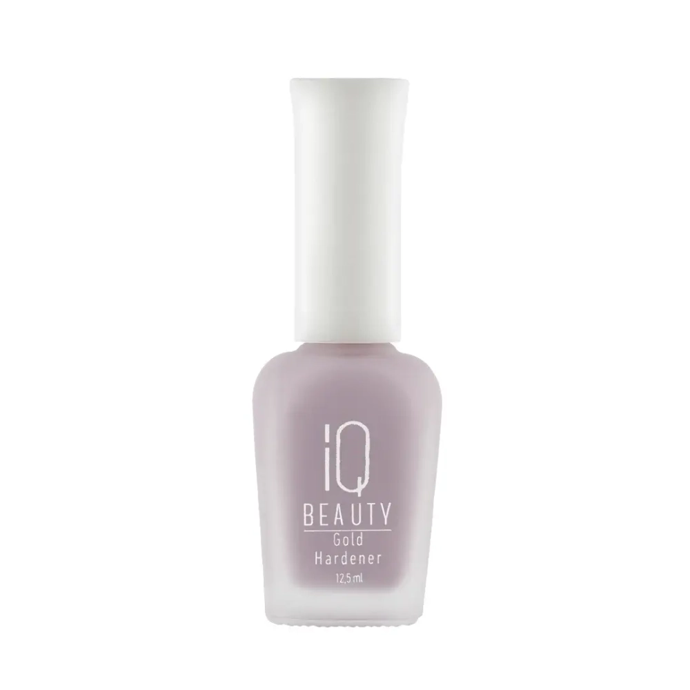 IQ Beauty Укрепитель для ослабленных и ломких ногтей с коллоидным золотом Gold Hardener, 12,5 мл Лиловый с мерцанием белого золота