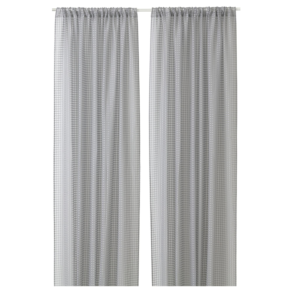 Комплект штор IKEA SANDDADRA (САНДДАДРА), Серый с рисунком, 145x250 см, 2 шт