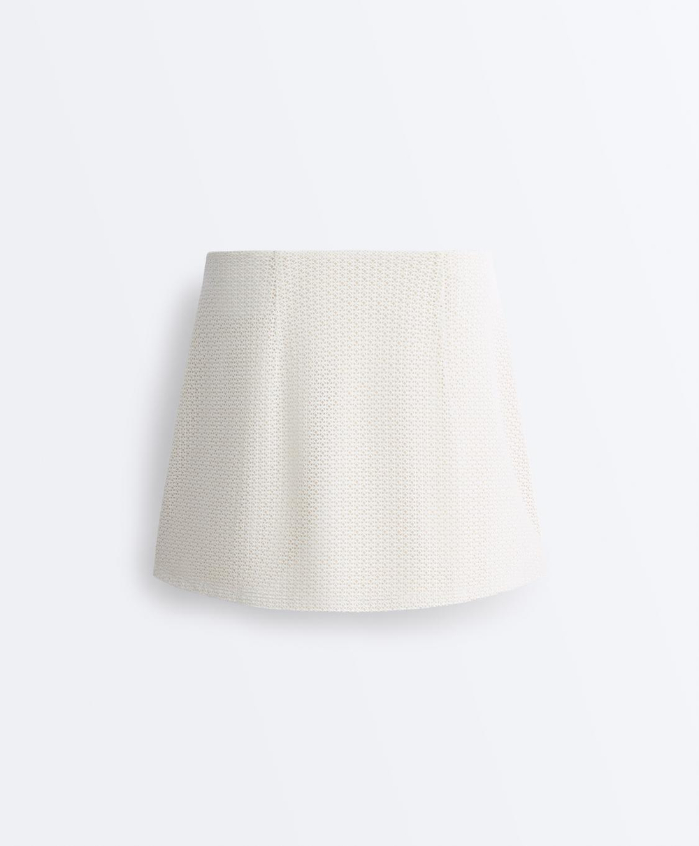 Oysho Юбка Comfortlux из вязаного материала, светлый экрю