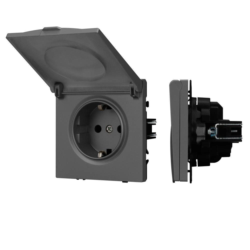 Механизм розетки влагозащищённый SCT-NOBE-MCP-SFPL-GR (230V, 16A) (Arlight, -) 054283