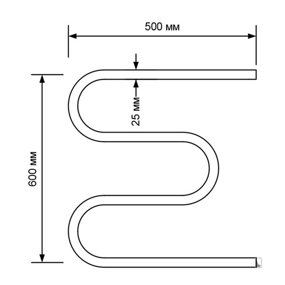 Полотенцесушитель MIXLINE СВОБОДА М/симпл м 60x50 (кнопочный выкл, 192 Вт) ХРОМ