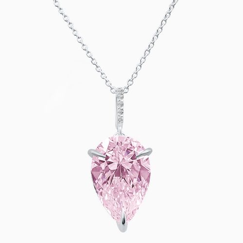 Серебряный кулон с розовой подвеской (Fancy Pink)