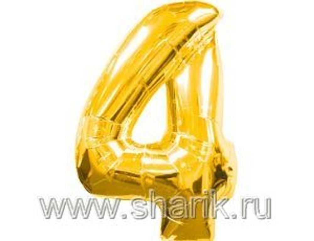 Шар фольга 40" "Цифры" 0 - 9 (101 см) золото